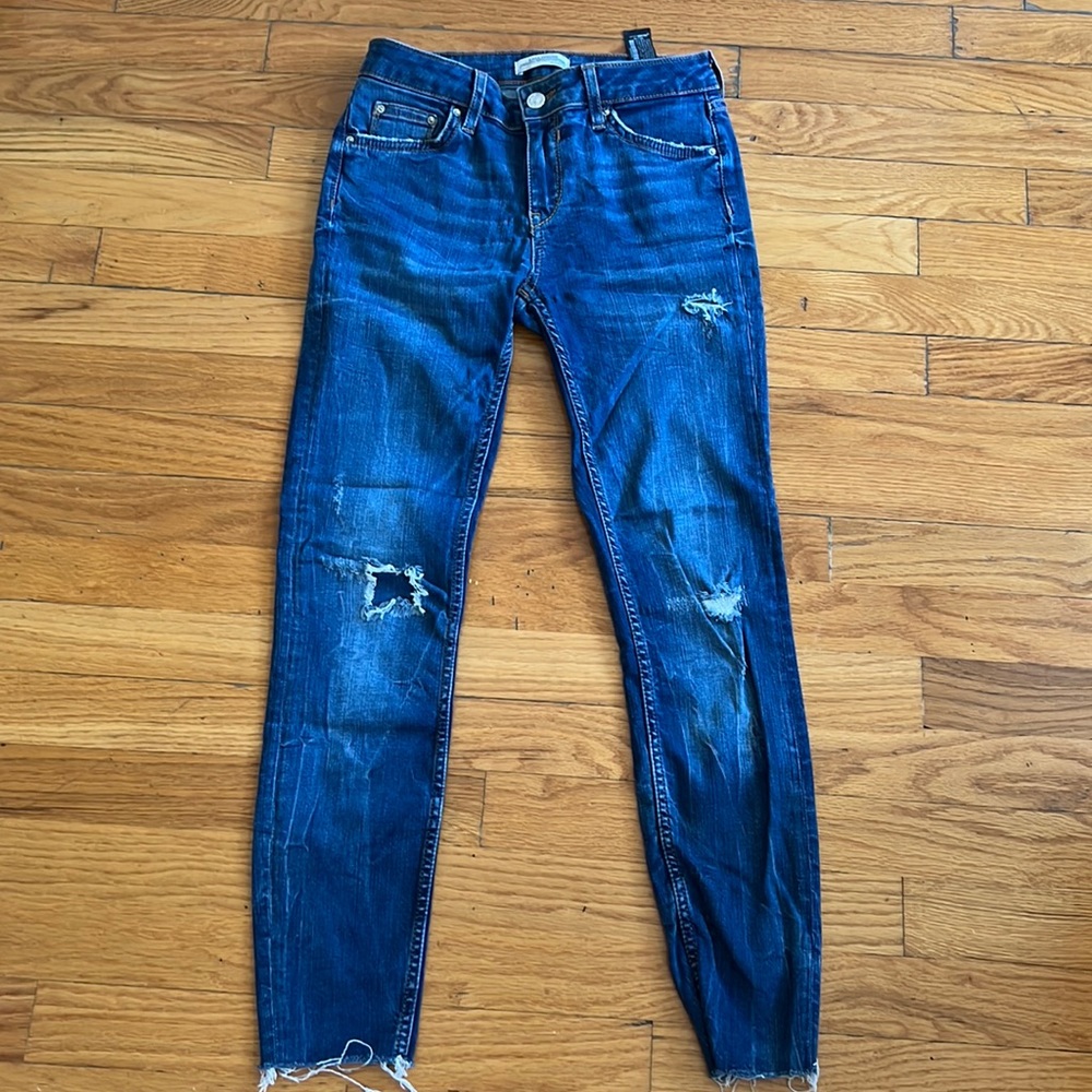 Zara women mid indigo skinny jeans